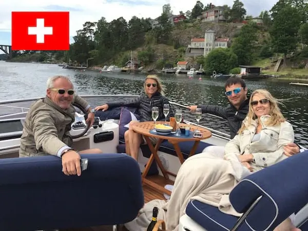Paul and Åsa with friends from Switzerland